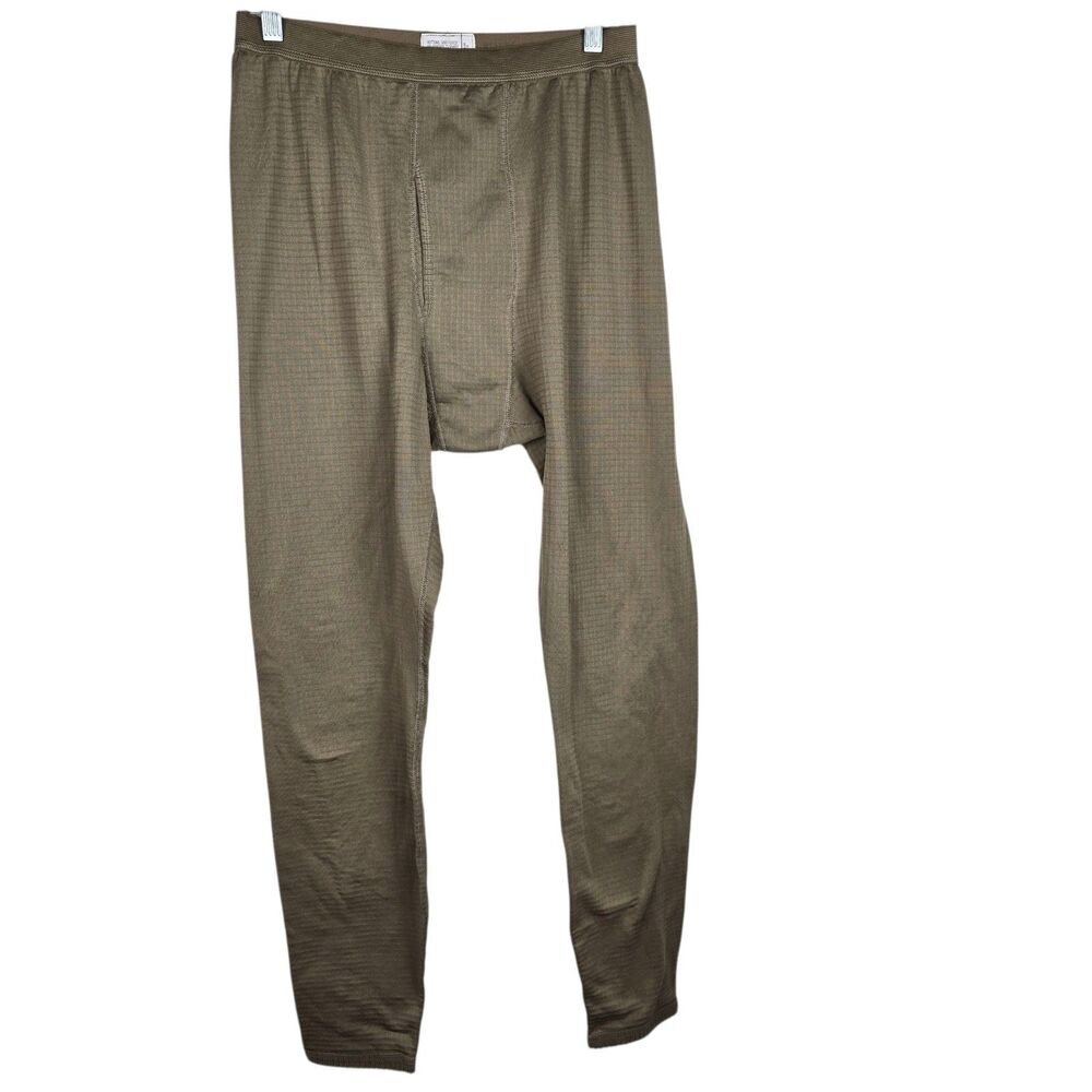 Grid Fleece Bottoms Men Sz M Long New Horizons Rehab Army Cold Weather Green